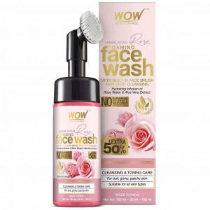 WOW Himalayan Rose Foaming Face Wash with Built-in Face Brush
