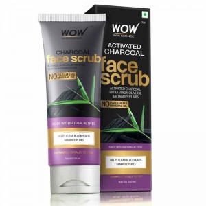WOW Activated Charcoal Face Scrub - No Parabens & Mineral Oil