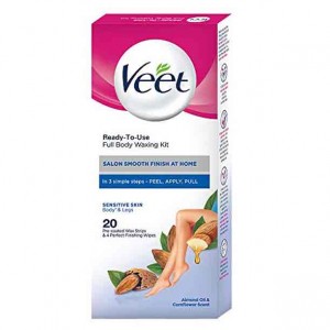 Veet Full Body Waxing Kit for Sensitive Skin 20 Strips